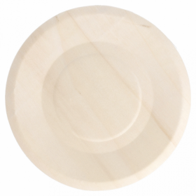 Disposable wooden plate natural color Ø 19x1 cm / Ø 7.4 - Set of 50