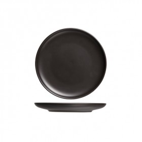 Round flat plate 9" / 23.5cm black - Set of 6