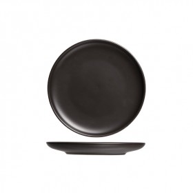 Round flat plate 10" / 26.5cm black - Batch of 4