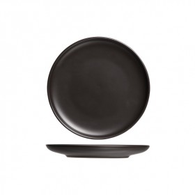 Round flat plate 12" / 31.5cm black - Set of 4