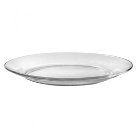 Round flat transparent dessert plate 7" / 19cm - Set of 6