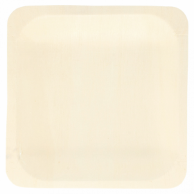 Disposable square wooden plate natural color 14x2cm / 5.5x0.7" - Set of 50