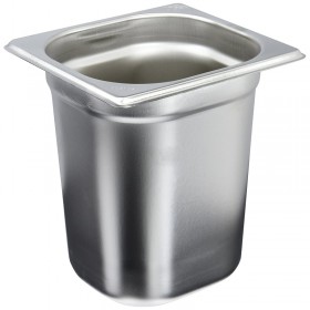 Stainless steel 18/10 gastronorm container GN 1/6 17.6x 16.2 x 20cm/6.6" x 6.3" x7.8"