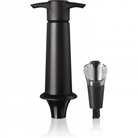 Black transparent plastic wine server / stopper