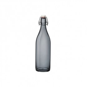 Grey glass bottle 40 oz / 1 L 3 x 3 x 13" / 8 x 8 x 32 cm