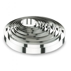 Cake / mousse ring 18/10 stainless steel - height 1.8 in / 4,5 cm - diameter 2.4 in / 6 cm