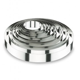 Cake / vacherin ring 18/10 stainless steel - height 2.4 in / 6 cm - diameter 6.3 in / 16 cm