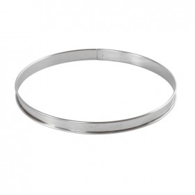 Cake / tart ring stainless steel - height 0.8 in / 2 cm - diameter 9.4 in / 24 cm