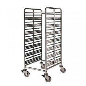 Stainless steel gastronorm rack trolley 28 rails GN 2/1 60 x 70 x 153.5cm / 23.6 x 27.5 x 60.2"