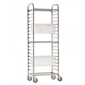 Gastronorm Stainless steel rack trolley GN 1/1 18 rails 38 x 62 x 164cm / 15 x 24.4 x 65"