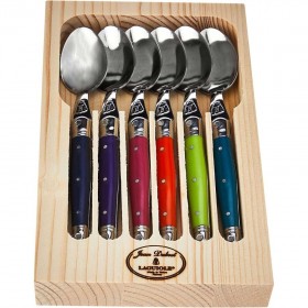 Set of 6 coffee spoons ABS stainless steel colored handle 