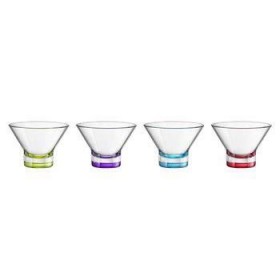 Transparent and multicolor ice cream cup 13 oz / 37.5 cl - Set of 4