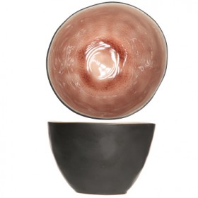 Cup black and rose 4" / 10cm - Set of 6