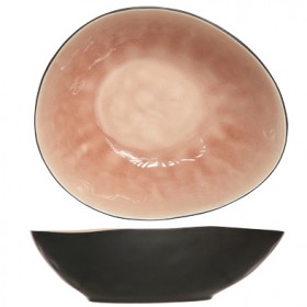 Oval black and rose cup 20 x 17cm / 8 x 7" - Set of 6