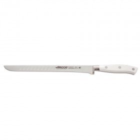 Ham slicing knife - 25cm blade Nitrum stainless steel - white handle