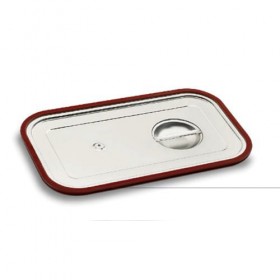 Stainless steel 18/10 lid GN 2/3 35.4 x 32.5cm / 13.8 x 12.6" with silicone seal