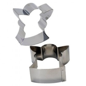 Stainless steel cokkie cutter angel 3 x 2.7" / 8 x 7 cm - Singly sold