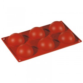 Flexible silicone mold - 6 half-spheres
