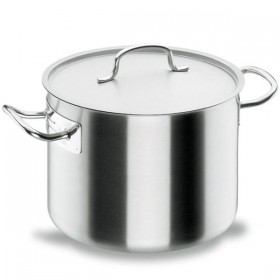 Short stockpot Ø 7.9 in / 20 cm with lid - induction stainless steel 18/10