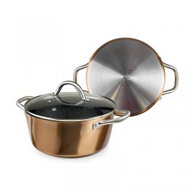 Copper cooking pot ⌀20cm x 8.3cm / ⌀7.8" x 3" 