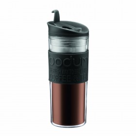 Insulated plastic travel mug 15.2oz / 45cl black - Singly sold