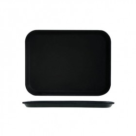 Plastic black rectangular anti-slip bar tray 12 x 16" / 30 x 41 cm