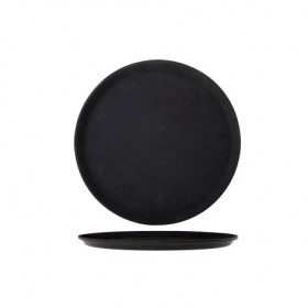 Plastic black round anti-slip bar tray 14" / 35.5 cm