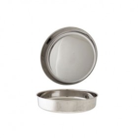 Round stainless steel serving tray 12" / 30 cm