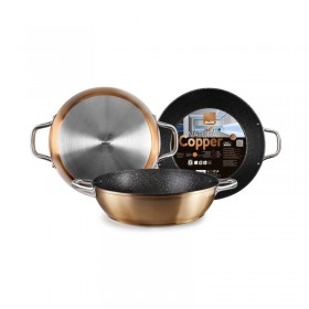 Deep Copper fry pan honda 28cm / 11" with handle
