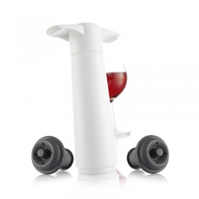 White steel vacuum pump set + 2 bottle stoppers