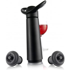Black stainless steel vacuum pump with 2 stoppers