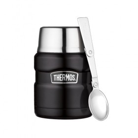 Stainless steel insulated food flask 47cl / 16oz matte black