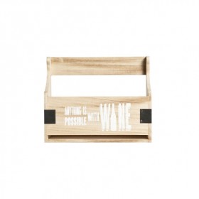 Wooden Wine holder "Anything is possible with wine" - 27 x 10 x 22cm / 10.6 x 4 x 8.6"
