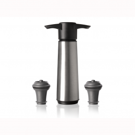 Brushed steel vacuum pump + 2 bottle stoppers