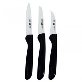 Set of 3 kitchen knives - black handle