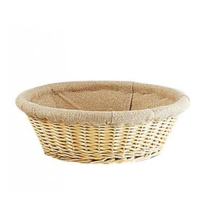 Corbeille osier ronde Ø29cm avec toile de jute - Basket - AZ boutique