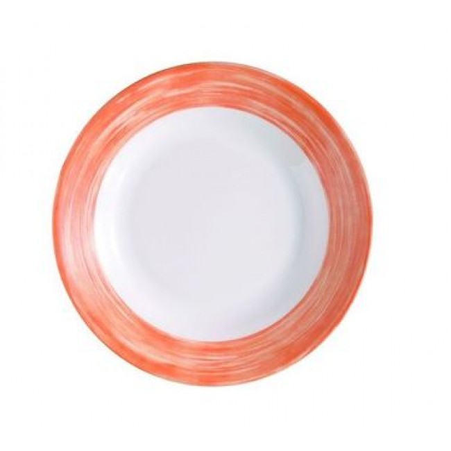 assiette plate ronde blanche orange 24cm en arcopal arcoroc