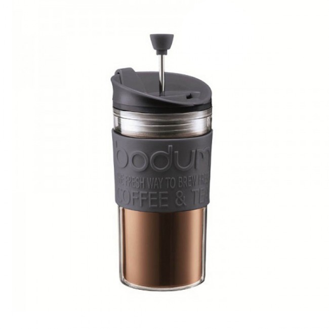 Insulated stainless steel travel mug double wall black 11.8oz / 35cl-  Travel Press - Bodum