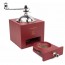 Square manual pepper mill 5.1" / 13cm handle beech wood - red - Roellinger - Peugeot