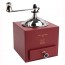 Square manual pepper mill 5.1" / 13cm handle beech wood - red - Roellinger - Peugeot