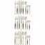 24 pieces mixed linen colored cutlery set in stainless steel - Wooden cutlery tray - Laguiole - Jean Dubost