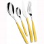 24 pieces yellow cutlery set in stainless steel 18/10 - 2.5mm - Glamour - Bugatti