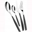24 pieces smokey black cutlery set in stainless steel 18/10 - 2.5mm - Glamour - Bugatti