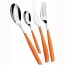 24 pieces orange cutlery set in stainless steel 18/10 - 2.5mm - Glamour - Bugatti