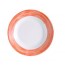 assiette plate ronde blanche/orange 16cm en arcopal - arcoroc