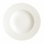 Porcelain round pasta dish/plate 12" / 31.5cm white with square geometric patterns - Satinique - Chef & Sommelier