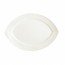 Porcelain flat oval plate 9" x 5" (22.5 x 15cm) white with square geometric patterns - Satinique - Chef & Sommelier