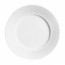 Porcelain flat round plate 11" / 28.5cm white refined straight lines pattern - Ginseng - Chef & Sommelier