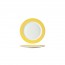 Round dinner plate white/yellow 7.5" / 19cm - Brush Jaune - Arcoroc