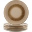 Round ceramic dinner plate 8.7" / 22,5cm beige - Set of 6 - Matera - Leonardo